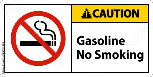 Caution Gasoline No Smoking Sign On White Background Free Download Caution Gasoline No Smoking Sign On White Background - GFXLoad