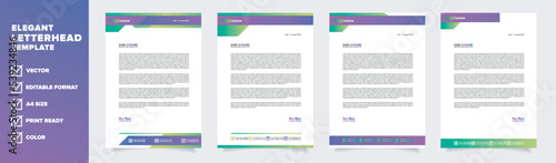 modern letterhead template for business company stationery design with A4 sheet vector format and editable layout in colorfull