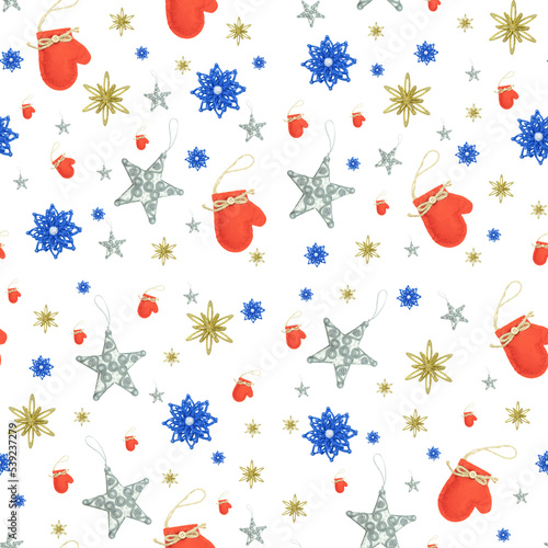 Christmas toys on a white background. Christmas background