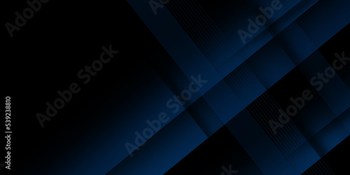 Abstract dark blue gradient geometric diagonal overlay layer background with line and shadow. Modern horizontal banner template design. Space for text