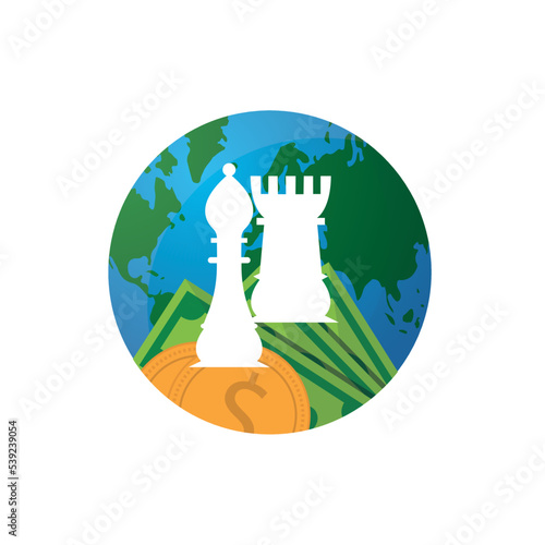 Chess pieces symbol business strategy concept. editable vector.
