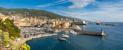 Tableau sur toile Old town and port of Bastia on Corsica, France