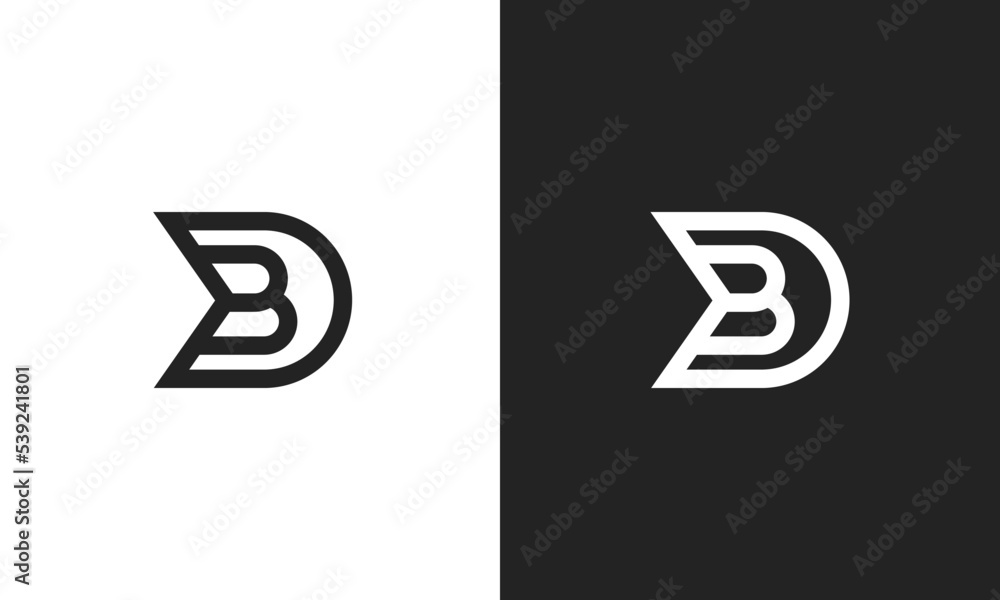 BD, DB minimal initial letters monogram logo icon - obrazy, fototapety, plakaty 
