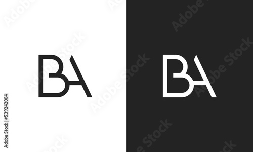 BA, AB letters monogram logo icon