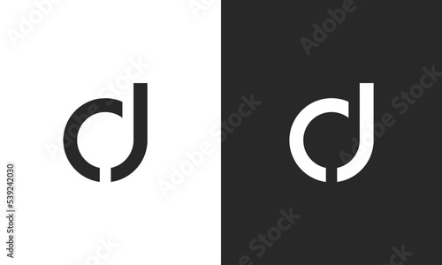 CJ, JC initial letters modern minimal monogram logo icon photo