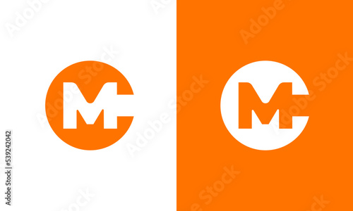 CM, MC letters modern minimal and creative lettermark monogram logo design concept