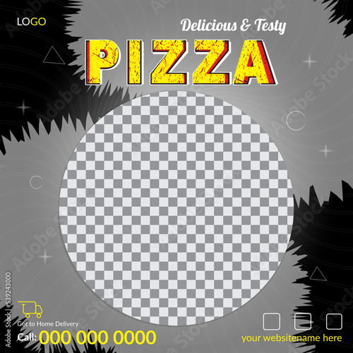 Delicious testy social media food promotion menu and banner post design template