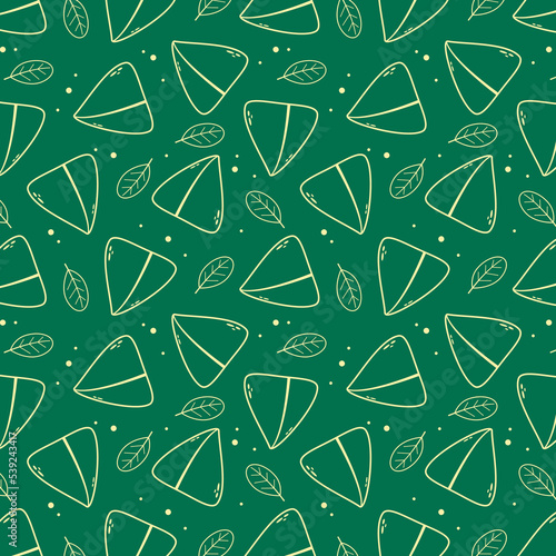 Samosa pattern background. Samosa, indian baked savory pastry vector pattern backgrounds.