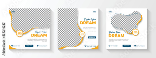 adventure social media post & travel promotion banner template travel, instagram, template, media, post, social, banner, modern,advertising, travel, agency, travel ads, beach, adventure , travelling, 