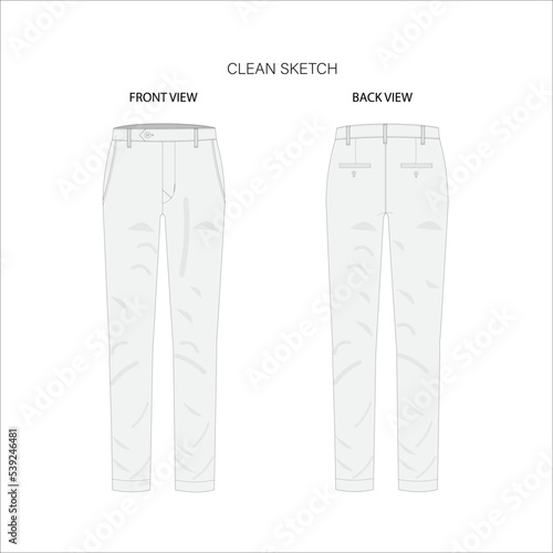 pant design and sketch and jeans template