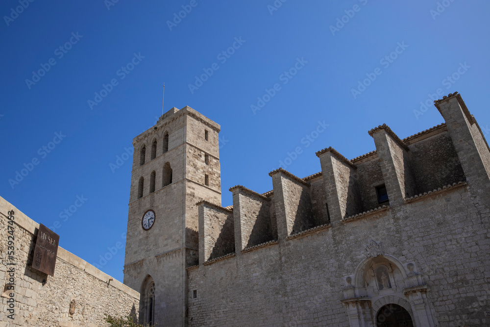 church, ibiza castle, old town, ibiza, spain, balearic Islands, Mediterranean Sea,