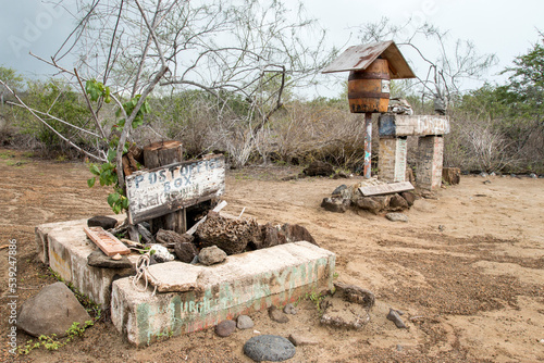 mail barrel, Post Office Bay, Florenana, Galapagos photo