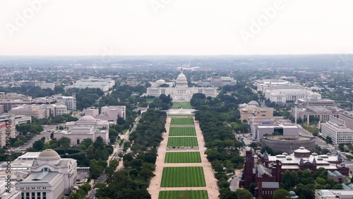Aerial view of the Capitol Dome and Congress from Washington Monument in Washington D.C. photo