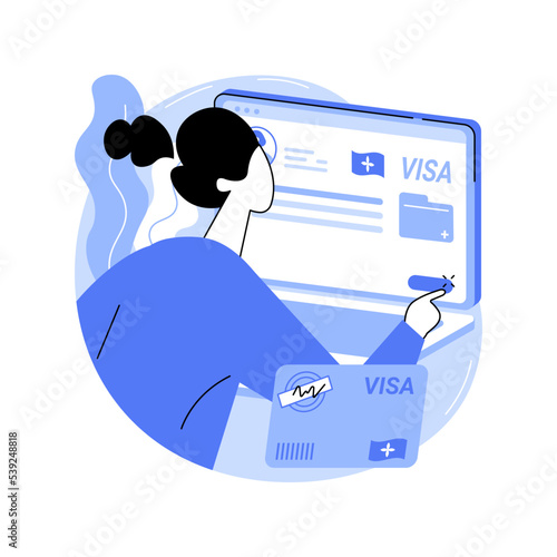 Visa application isolated cartoon vector illustrations.