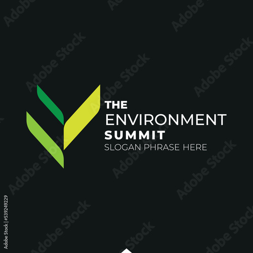 logo graphic design of annual event  summit and title made for the Environment theme - climate change and environment issues  global warming