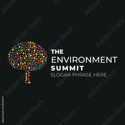logo graphic design of annual event  summit and title made for the Environment theme - climate change and environment issues, global warming