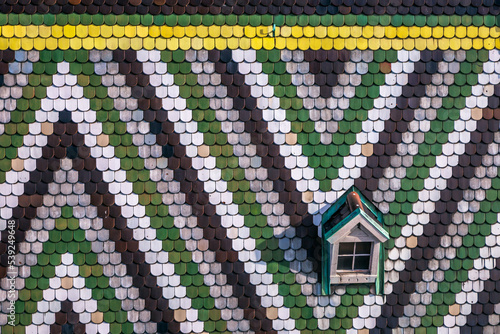 Photography Abstract roof pattern with lonely window of St Stephen's Cathedral in Vienna