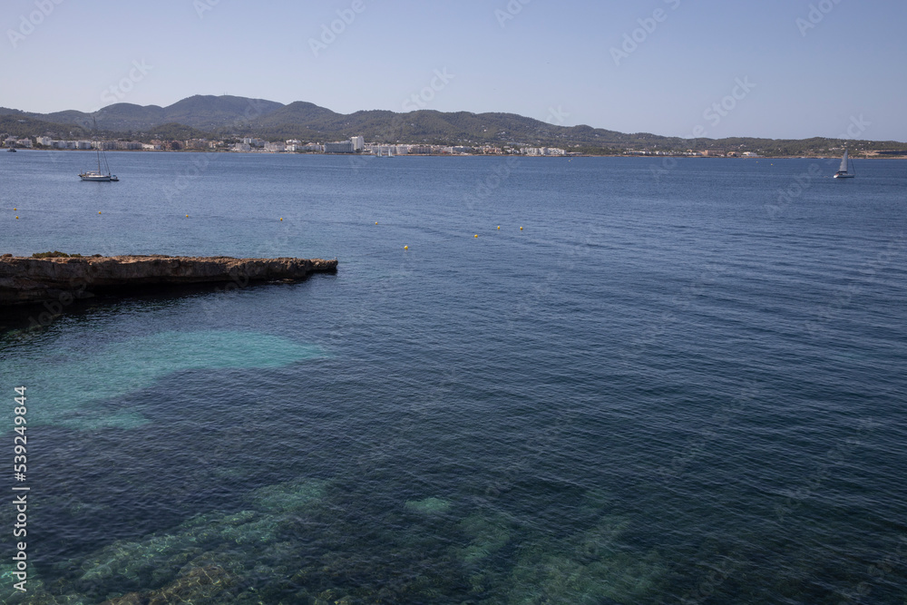 rocks, coast, sea, sant antoni, , ibiza, spain, balearic Islands, Mediterranean Sea,