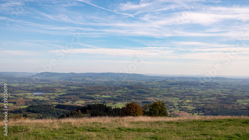 panoramic view of Mont Beuvray in the Morvan.Saint-Leger-sous-Beuvray, France. Magnificent view.