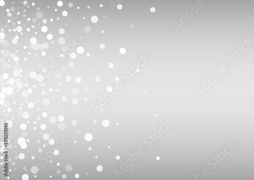 White Snowflake Vector Silver Background. Sky