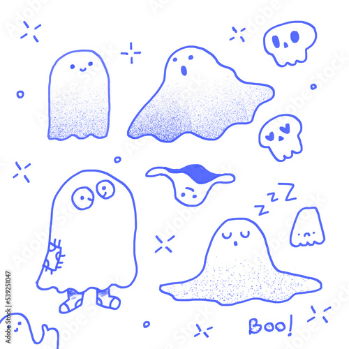 Fantasmas ilustrados tiernamente para niños 