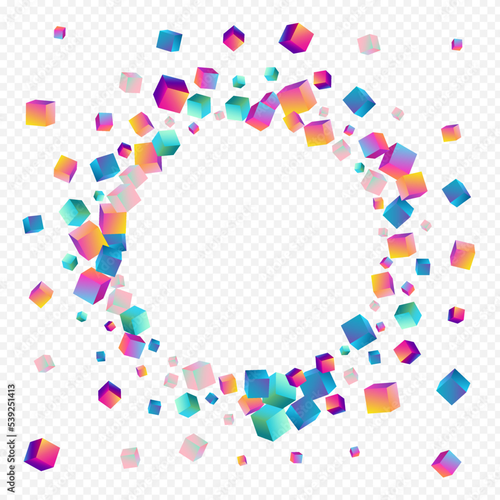 Holographic Box Vector Transparent Background.