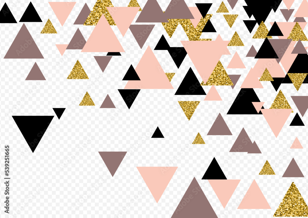 Gold Triangle Vector Transparent Background. Glow Gold Triangle Vector Transparent Background. Glow