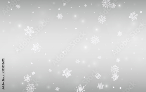 Gray Snow Vector Silver Background. Xmas Blizzard