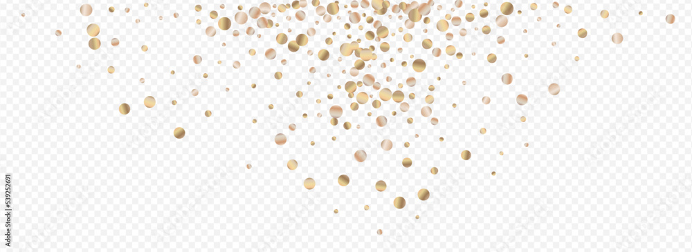 Gold Confetti Falling Panoramic Transparent