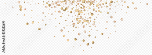 Gold Confetti Falling Panoramic Transparent