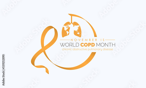 Vector illustration design concept of Chronic Obstructive Pulmonary Disease Awareness Month observed on every November