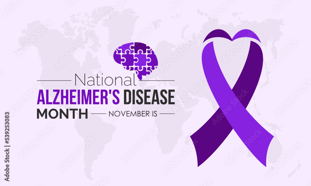 Vector illustration design concept of National Alzheimer's Disease Awareness Month observed on every November Vector illustration design concept of National Alzheimer's Disease Awareness Month observed on every November