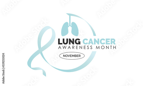 Vector illustration design concept of Lung Cancer Awareness Month observed on every November