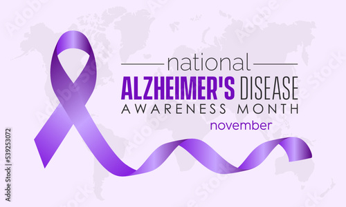 Vector illustration design concept of National Alzheimer's Disease Awareness Month observed on every November