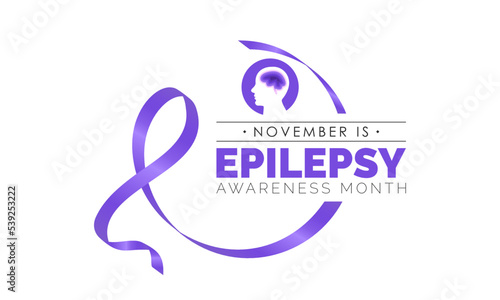 Vector illustration design concept of National Epilepsy Awareness Month observed on every November