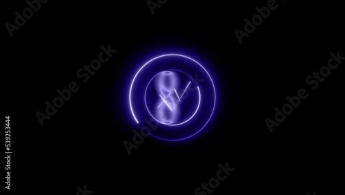 Wallpaper Mural digital glowing circle timer countdown . beautiful neon countdown animated  Torontodigital.ca
