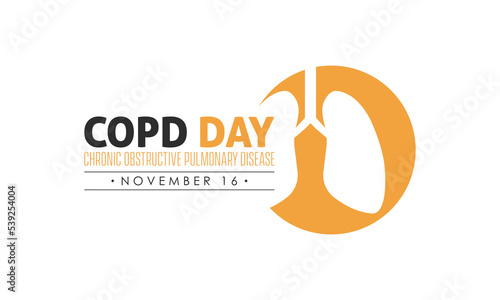 Vector illustration design concept of World COPD(Chronic Obstructive Pulmonary Disease) Day observed on November 16