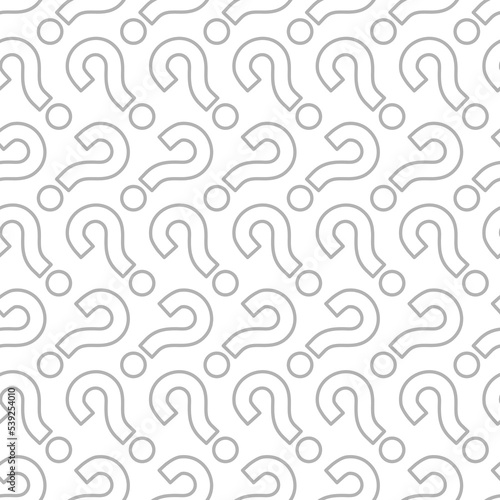 gray question marks on a white background, seamless pattern on white background