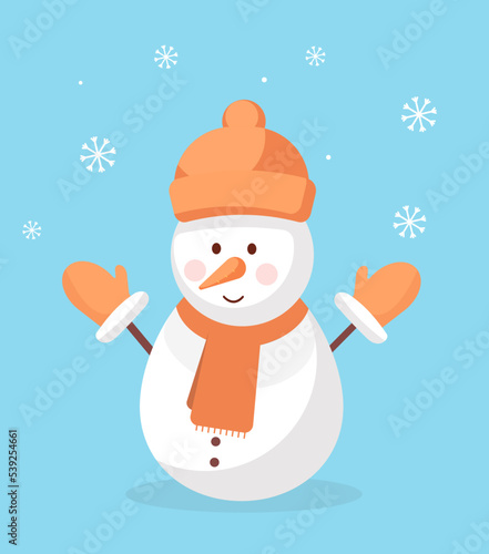 Wallpaper Mural  Cute snowman. Merry Christmas and Happy New Year Torontodigital.ca