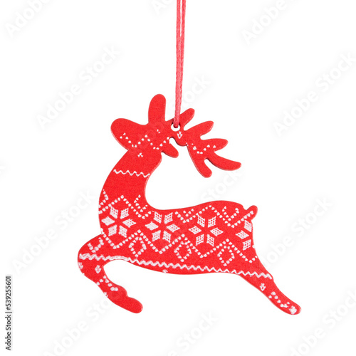 Red Christmas deer isolated on transparent background