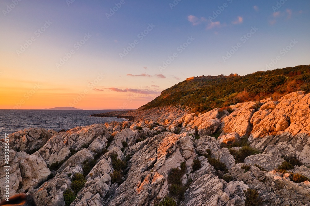 Sonnenuntergang bei Pylos, Griechenland
