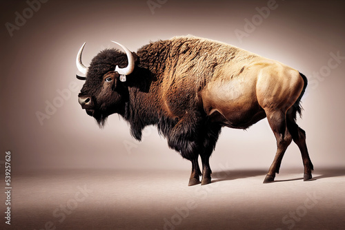 Leinwand Poster Picture of american bison standing in studio