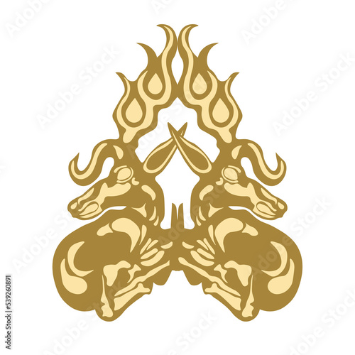 Scythian ornament in zoological style. Deer logo