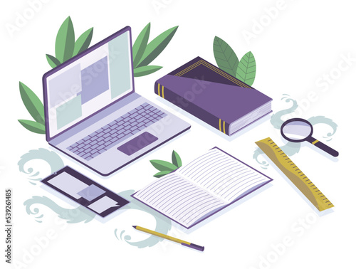Read books concept. Accessories literature fans or lovers. Colored vector illustration in contemporary style
