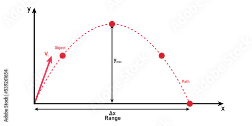 Canvas-taulu projectile motion diagram in physics