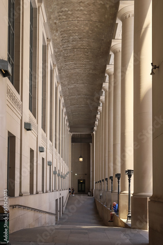 Photography Old restored building - massive columns and a long corridor