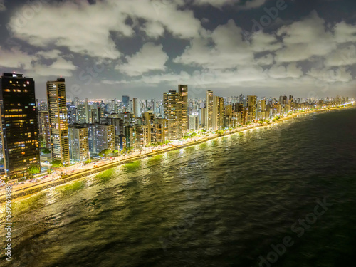 Aerial view of  Boa Viagem  beach in Recife city  Pernambuco  Brazil.