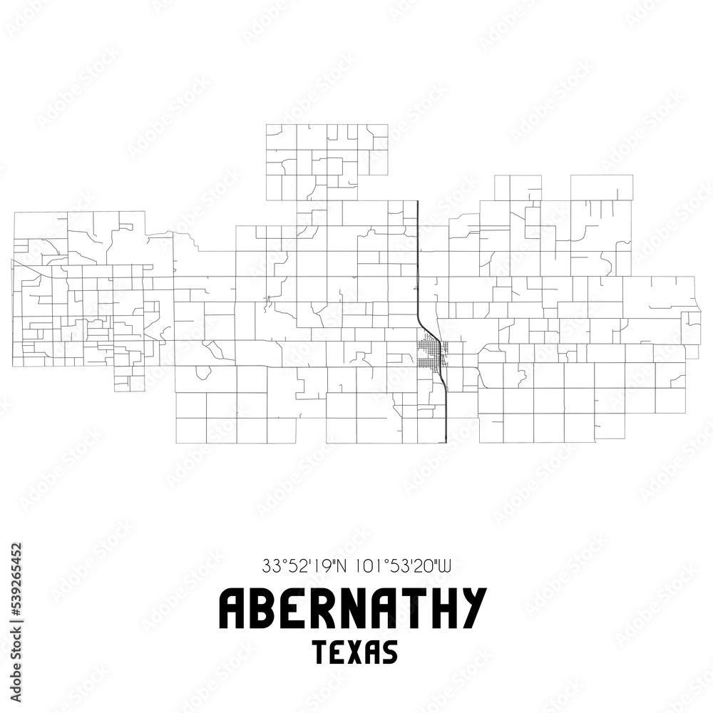 Abernathy Texas. US street map with black and white lines. Abernathy Texas. US street map with black and white lines.