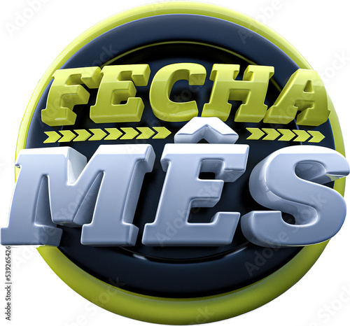 fecha mês selo 3d photo