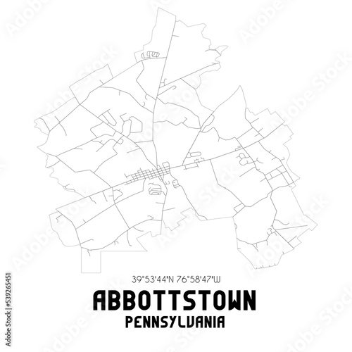 Abbottstown Pennsylvania. US street map with black and white lines. photo